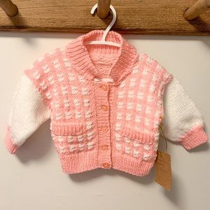 Hand knit baby sweater